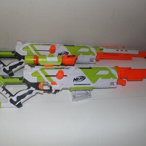 (2x) NERF Longstrike Modulus N-Strike CS-6 Elite Toy Blaster Sniper Rifle Set